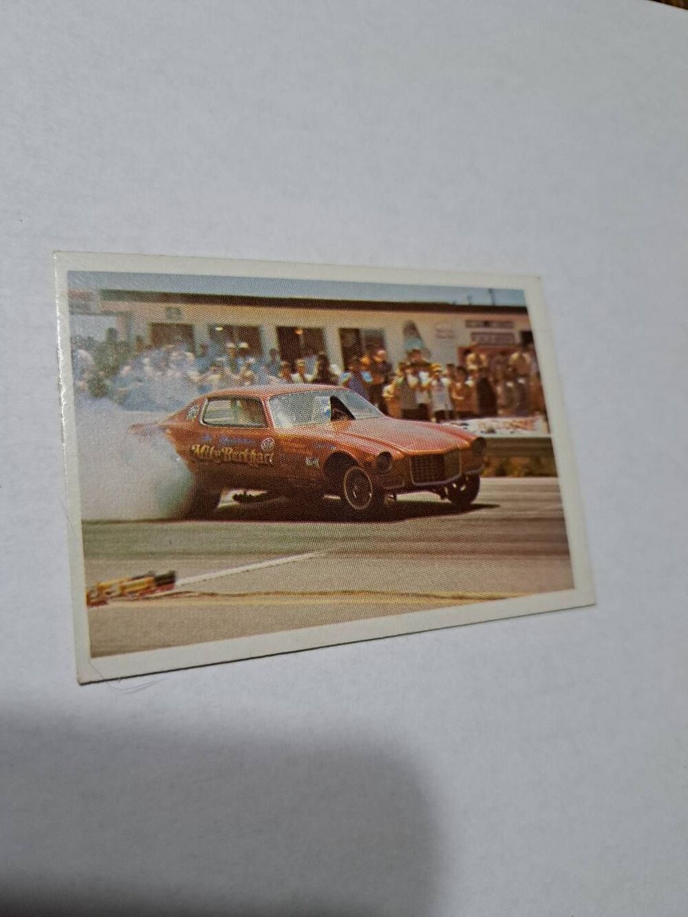 Vintage 1971 Mike Burkhart Mart Higginbothom Camaro Funny Car Fleer Trading Card